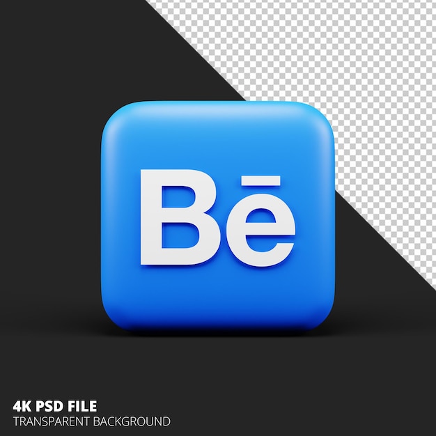 PSD social media 3d icon behance