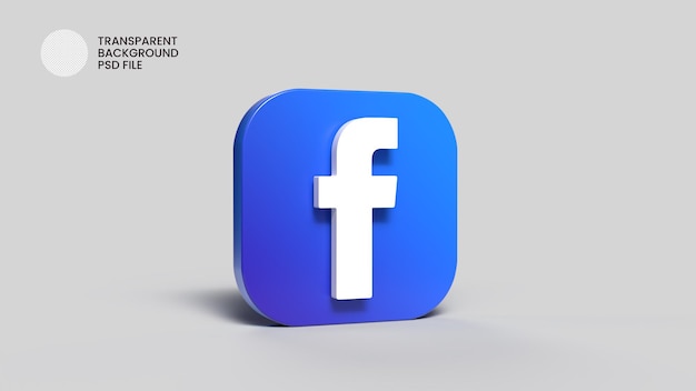 PSD social media 3d icon facebook render