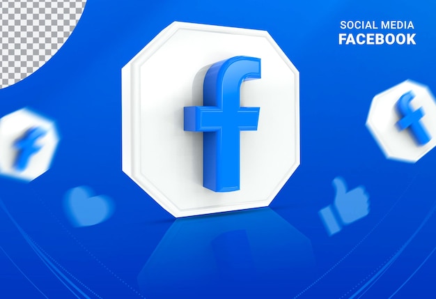 Icona di social media 3d facebook