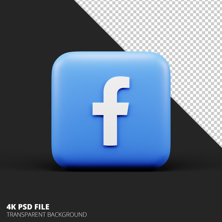 Социальные медиа 3d значок facebook