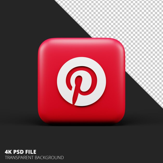 PSD social media 3d icon pinterest