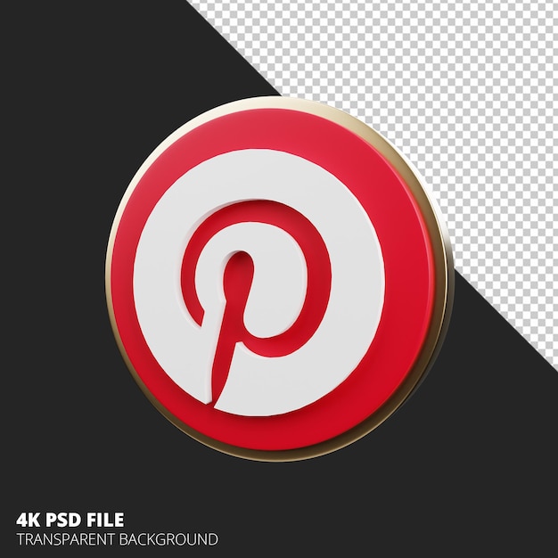 Social media 3d icon pinterest