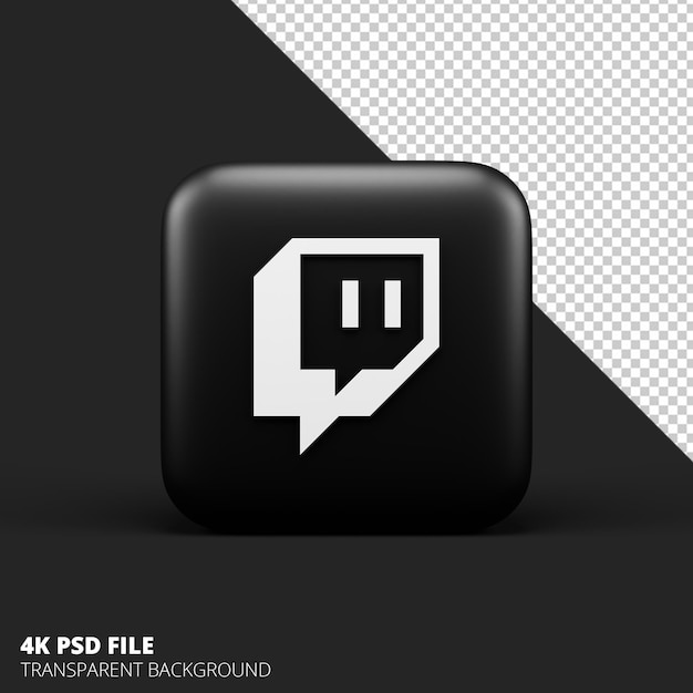 PSD social media 3d icon twitch