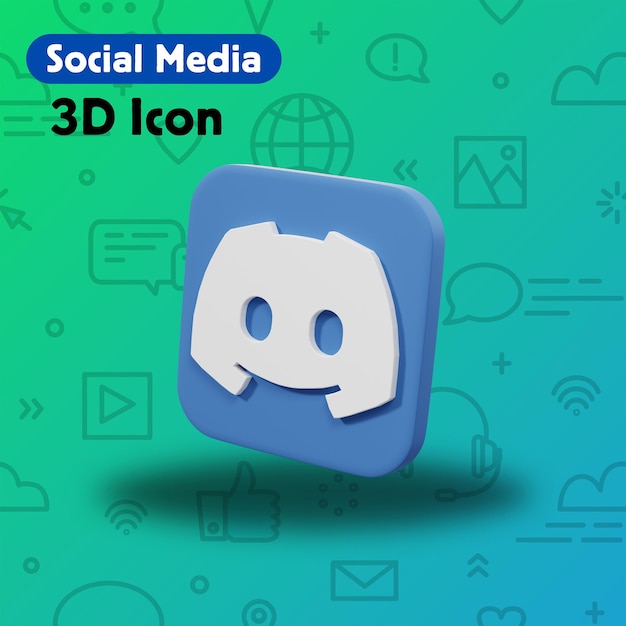 PSD icona social media 3d