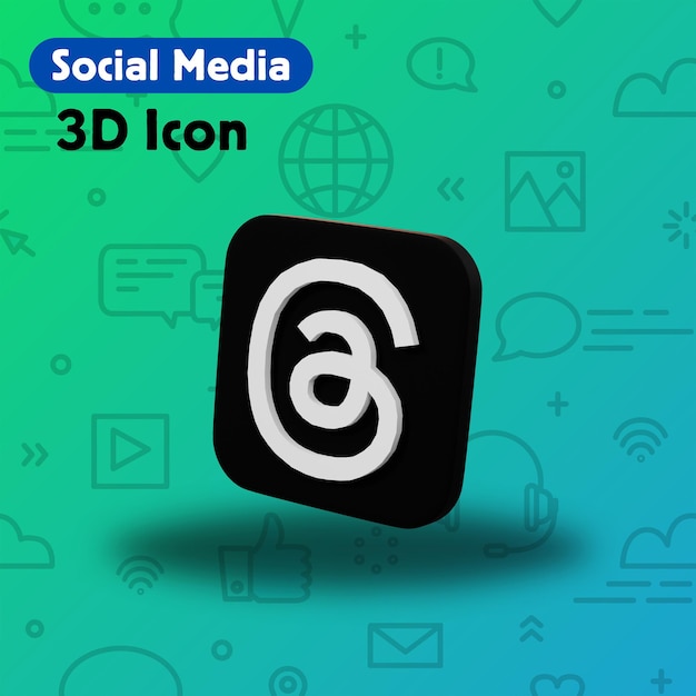 PSD icona social media 3d