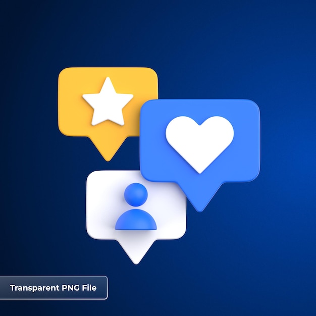 PSD social media 3d icon