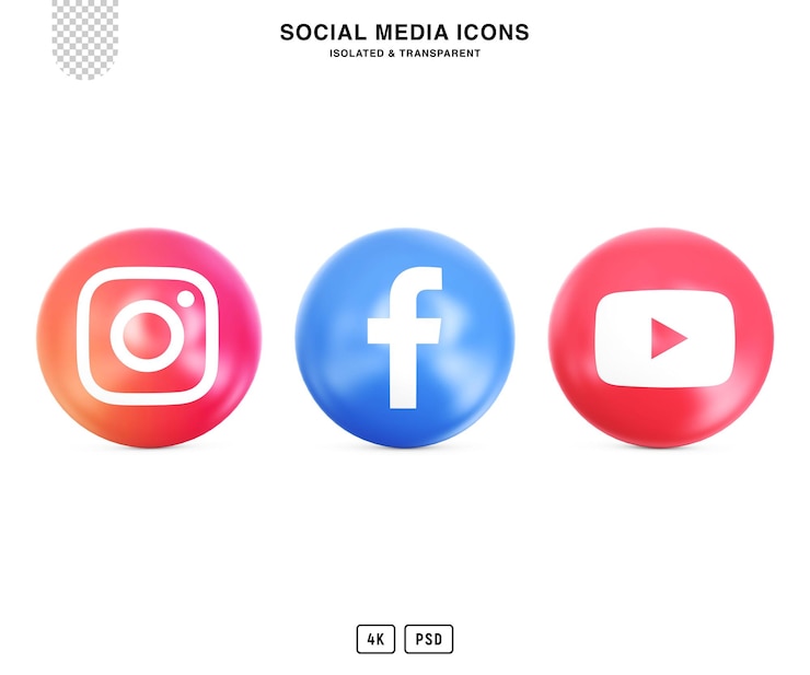 PSD social media 3d-iconenpakket