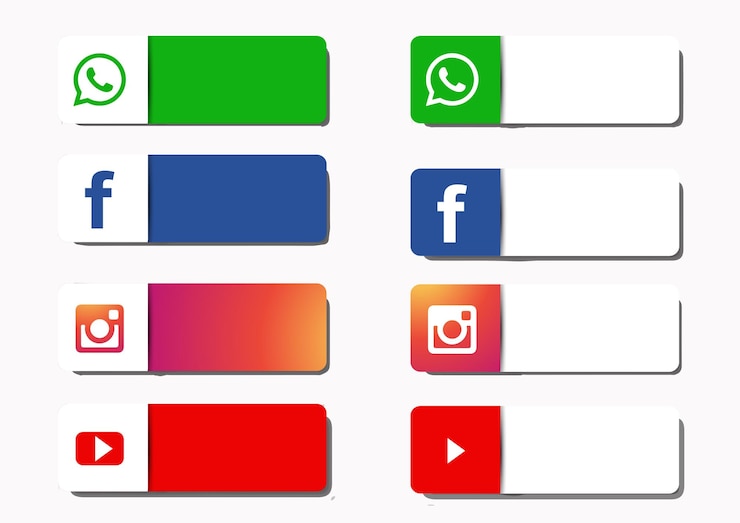 PSD सोशल मीडिया 3d आइकन पैक