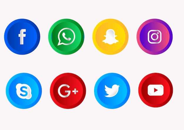 PSD social media 3d icons pack