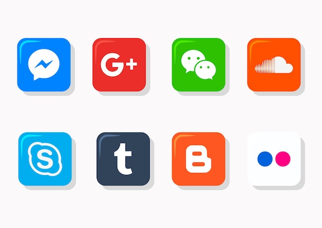 PSD social media 3d icons pack