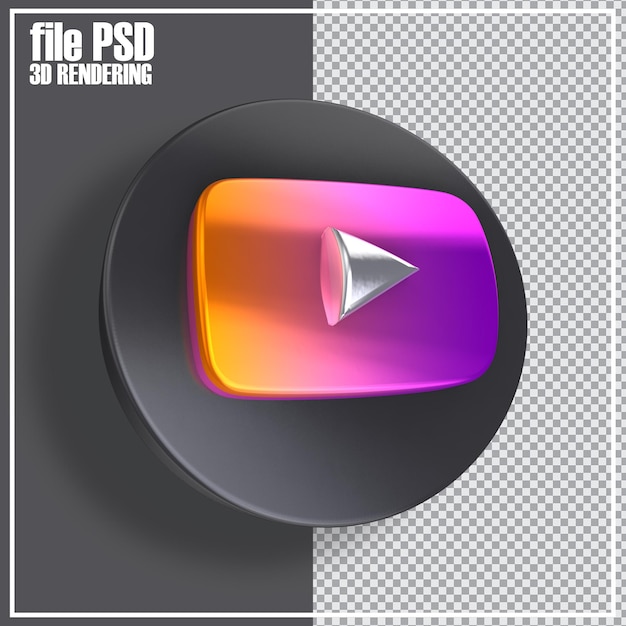 Social media 3d icons rendering