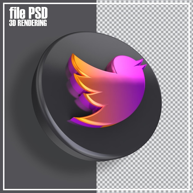 PSD rendering delle icone 3d dei social media