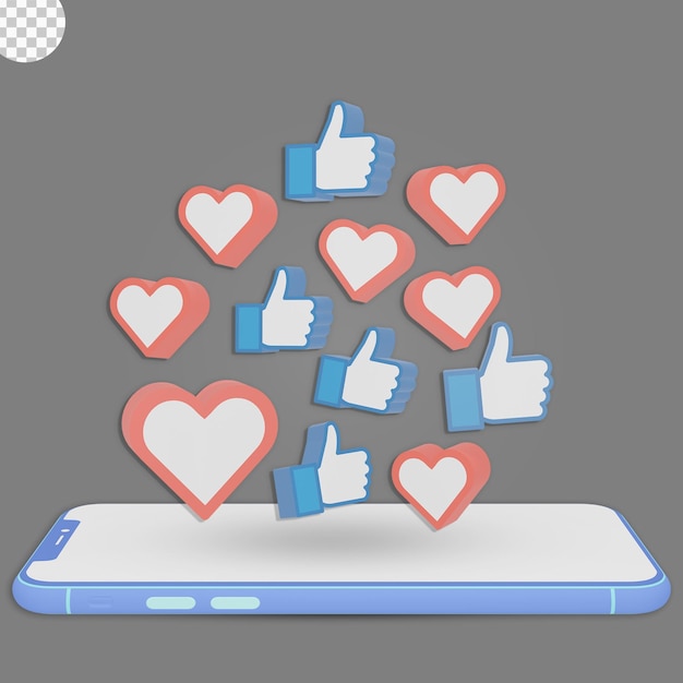 social media 3d illustration