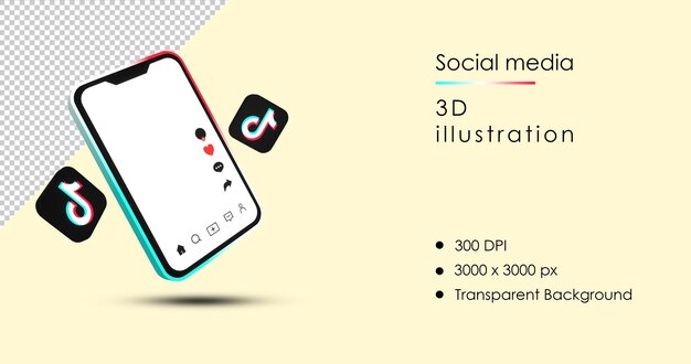 Social media 3d illustration