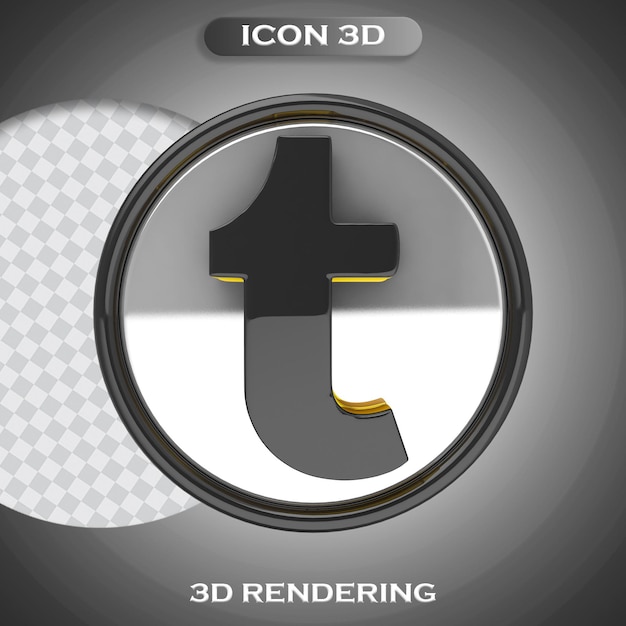 Icona di rendering 3d di social media isolata