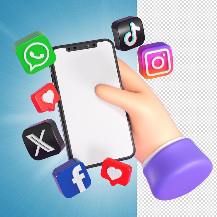PSD social media 3d