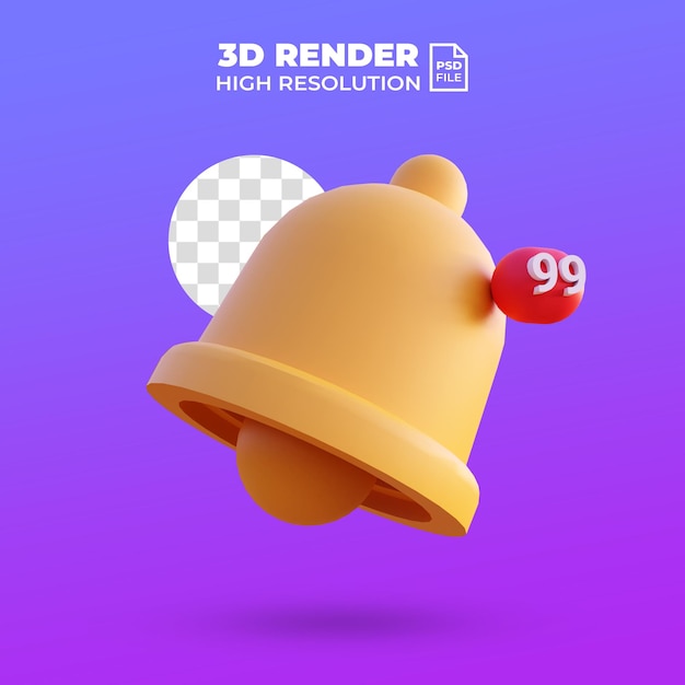 Social media 99 notification icon illustration 3d render perspective view isolated