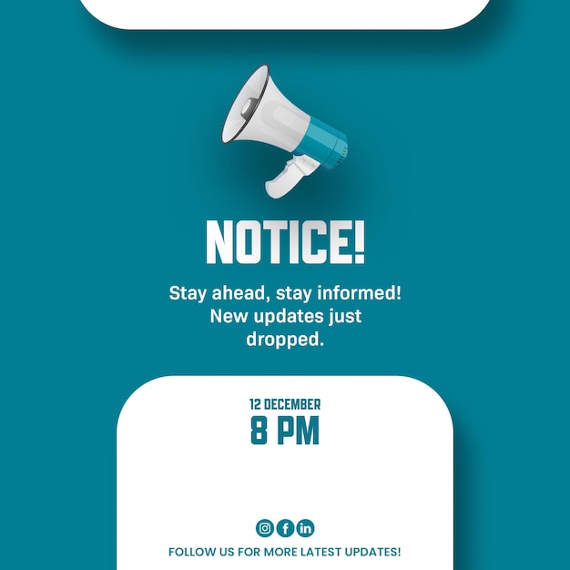 social media announcement post