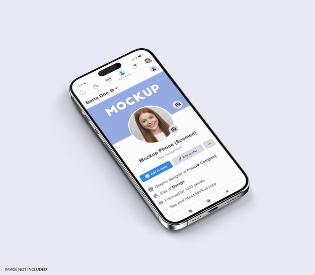 Мокет интерфейса приложения для социальных сетей на смартфоне