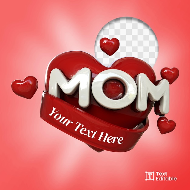 PSD social media badge love mom