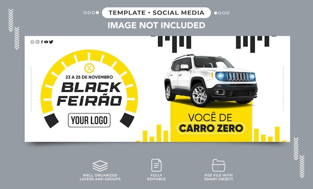 PSD banner sui social media black friday black car show