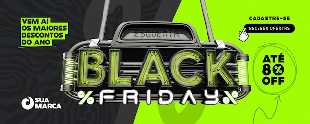 PSD banner sui social media per le vendite del black friday