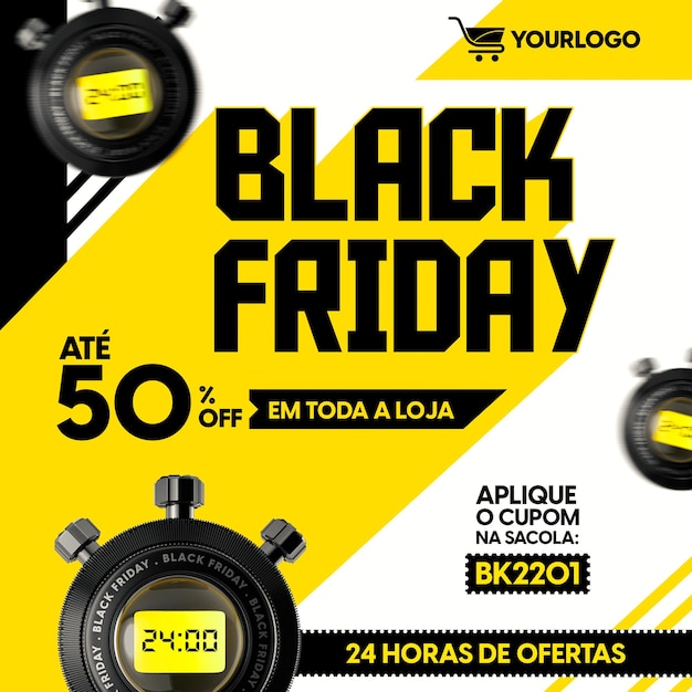 Banner sui social media per le vendite del black friday