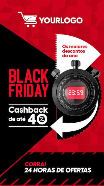 PSD banner sui social media per le vendite del black friday