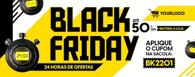 PSD banner sui social media per le vendite del black friday