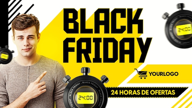 Banner sui social media per le vendite del black friday