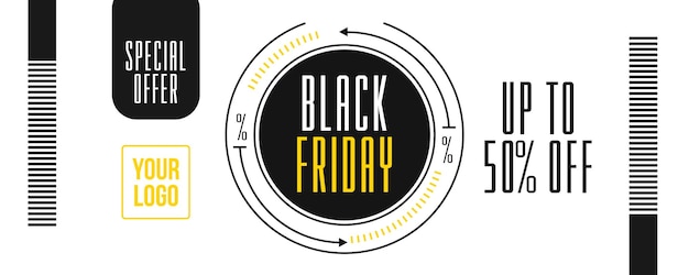 PSD offerta speciale per il black friday banner sui social media