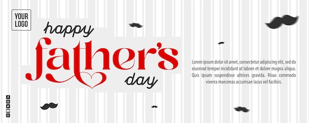 PSD social media banner card happy father's day