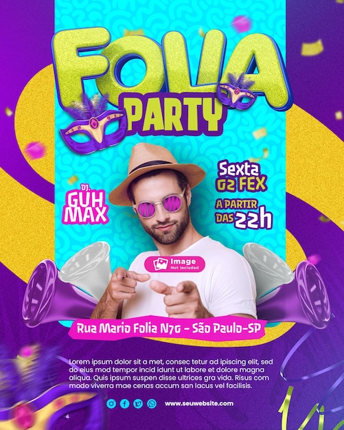 PSD social media banner carnaval folia feest evenementen