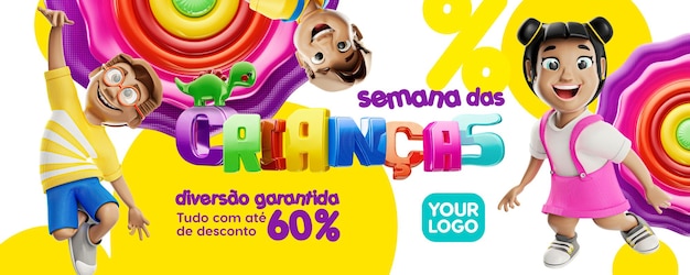 Social media banner for children's day sales