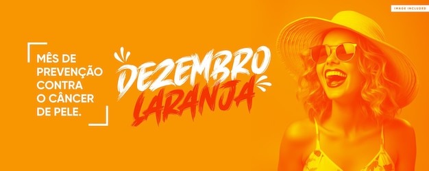 social media banner december orange