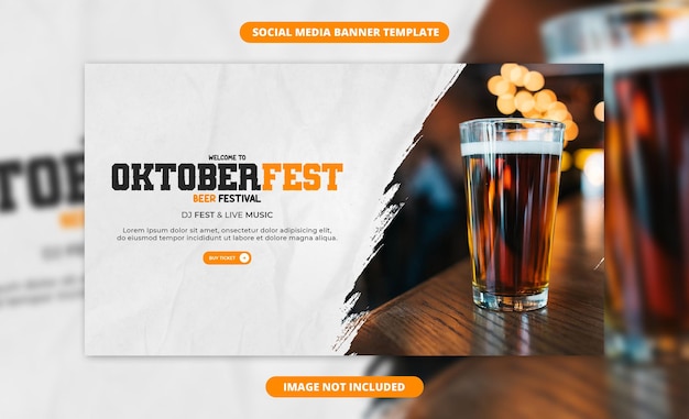 PSD social media banner design for oktoberfest beer festival