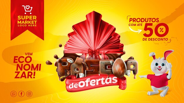 PSD banner sui social media per la promozione di pasqua