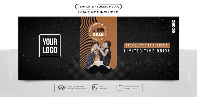Social media banner father day limited time discounts