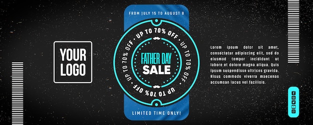 Social media banner father day up to 70 off