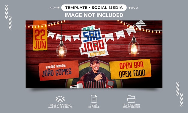 PSD social media banner feest van st john met attracties