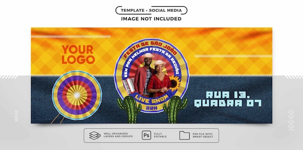 PSD social media banner festa junina live show