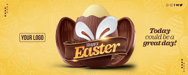 Social media banner happy easter today could be a great day