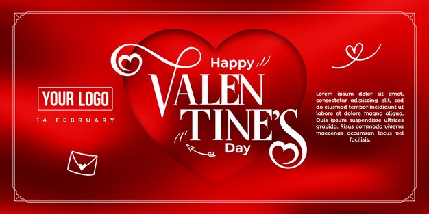 PSD social media banner happy valentine's day 14 februari