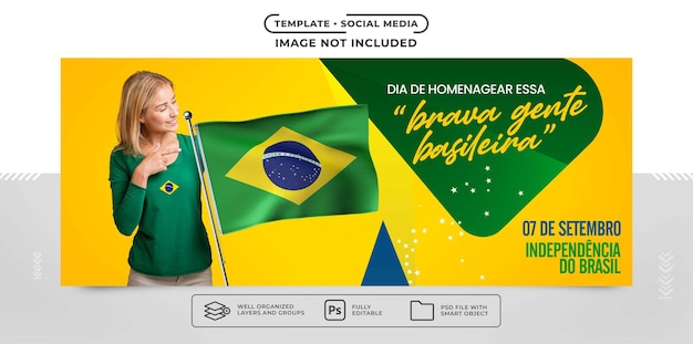 PSD banner di social media indipendenza del brasile