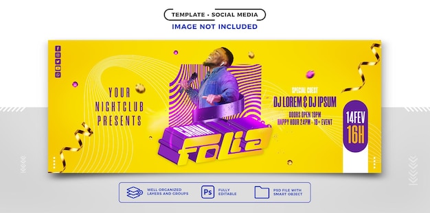 PSD social media banner instagram carna folia for carnival party artists