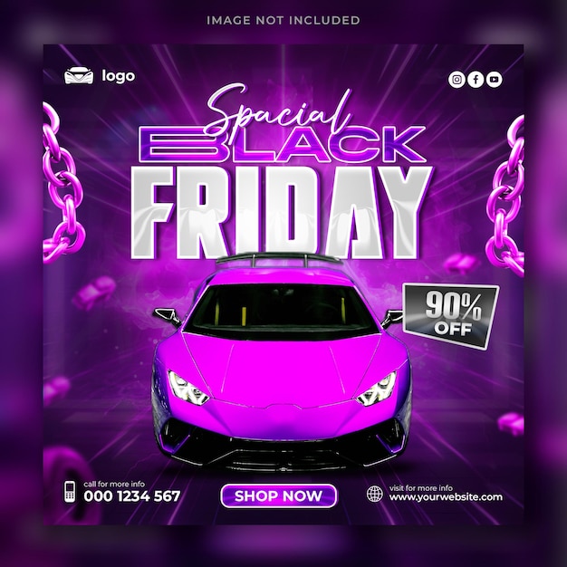 Social media banner or instagram post template design for black friday sale