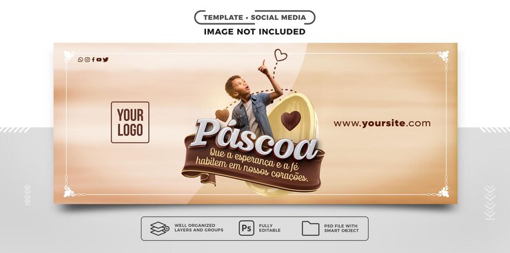 PSD social media banner instagram vrolijk pasen om reflectiebericht in te voegen