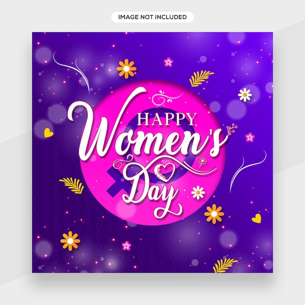 Social media banner for march 8 international women's day.Use for flyer, Poster or background design