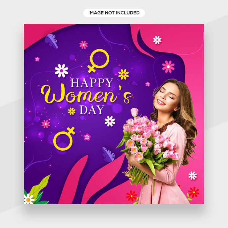 PSD social media banner for march 8 international women's day.use for flyer, poster or background design