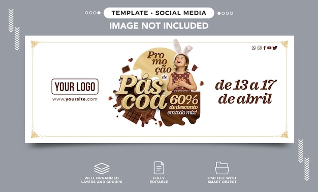 Social media banner paasactie 60 korting op de hele mix